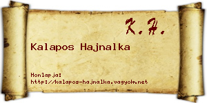 Kalapos Hajnalka névjegykártya